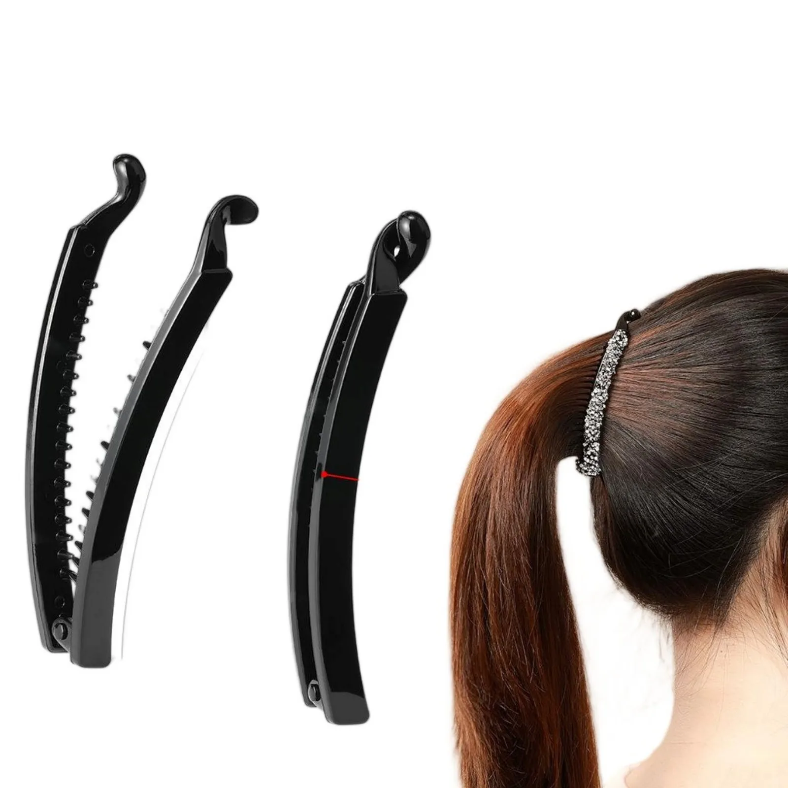10 Black Plastic Banana Clips Hair Claw Comb Ponytail Holder 80-120mm for DIY Craft