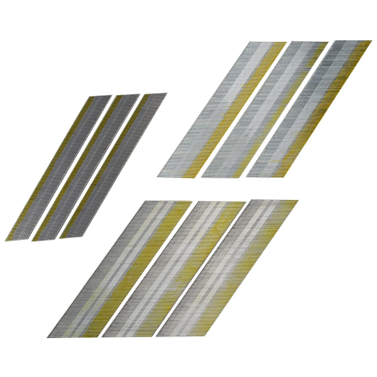 Pregos de acabamento angular DA de calibre 15, 34 graus, pacote de 900 (2-1/2 polegadas, 2 polegadas, 1-1/4 polegadas 300 por tamanhos), tamanho sortido galvanizado