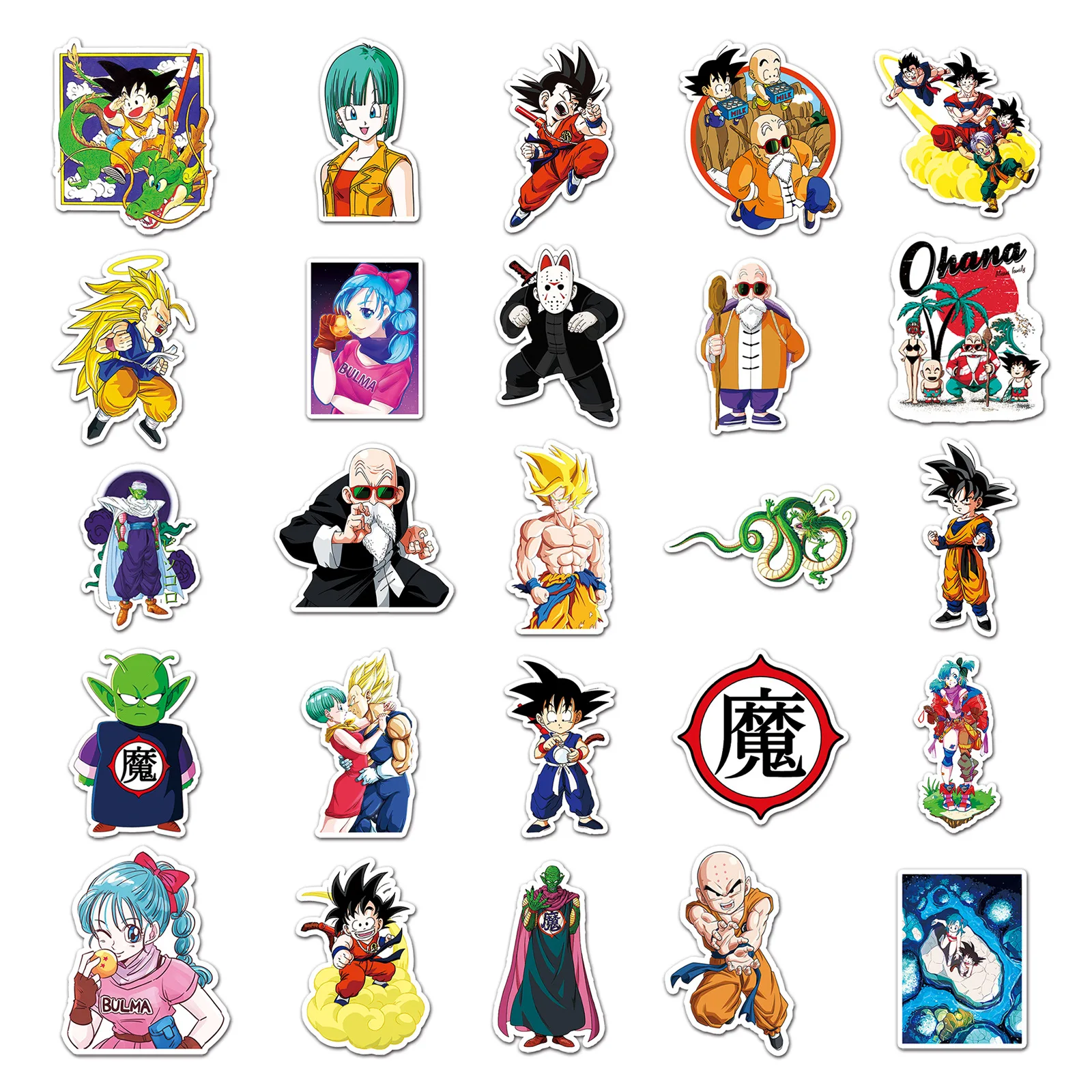 50pcs Anime dessin animé Dragon Ball personnalisé mode Graffiti bagages ordinateur portable voiture autocollant étanche