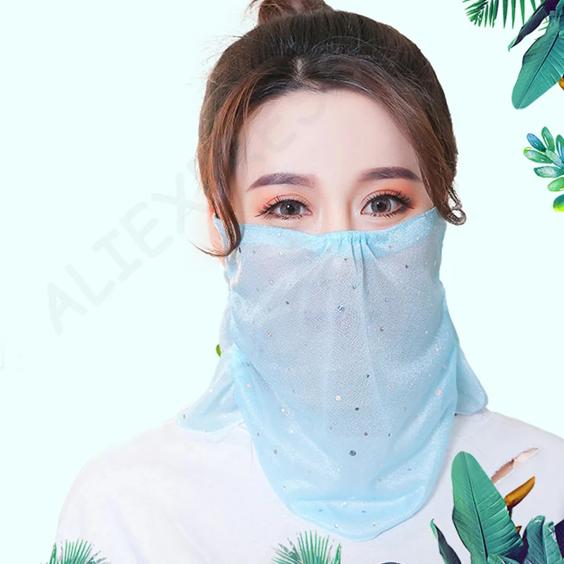 

Breathable Ice Silk Sunscreen Mask for Fashion Sun Protection; Biking Thin Neck Cover with Traceless Ice Silk Sunscreen Mask