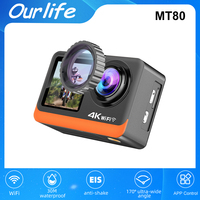 Ultra HD 4K60FPS Action Camera 2.0 Touch IPS Dual Screen 24MP Wi-Fi 170D EIS 30M waterproof Optional Filter 1080P Webcam Camera