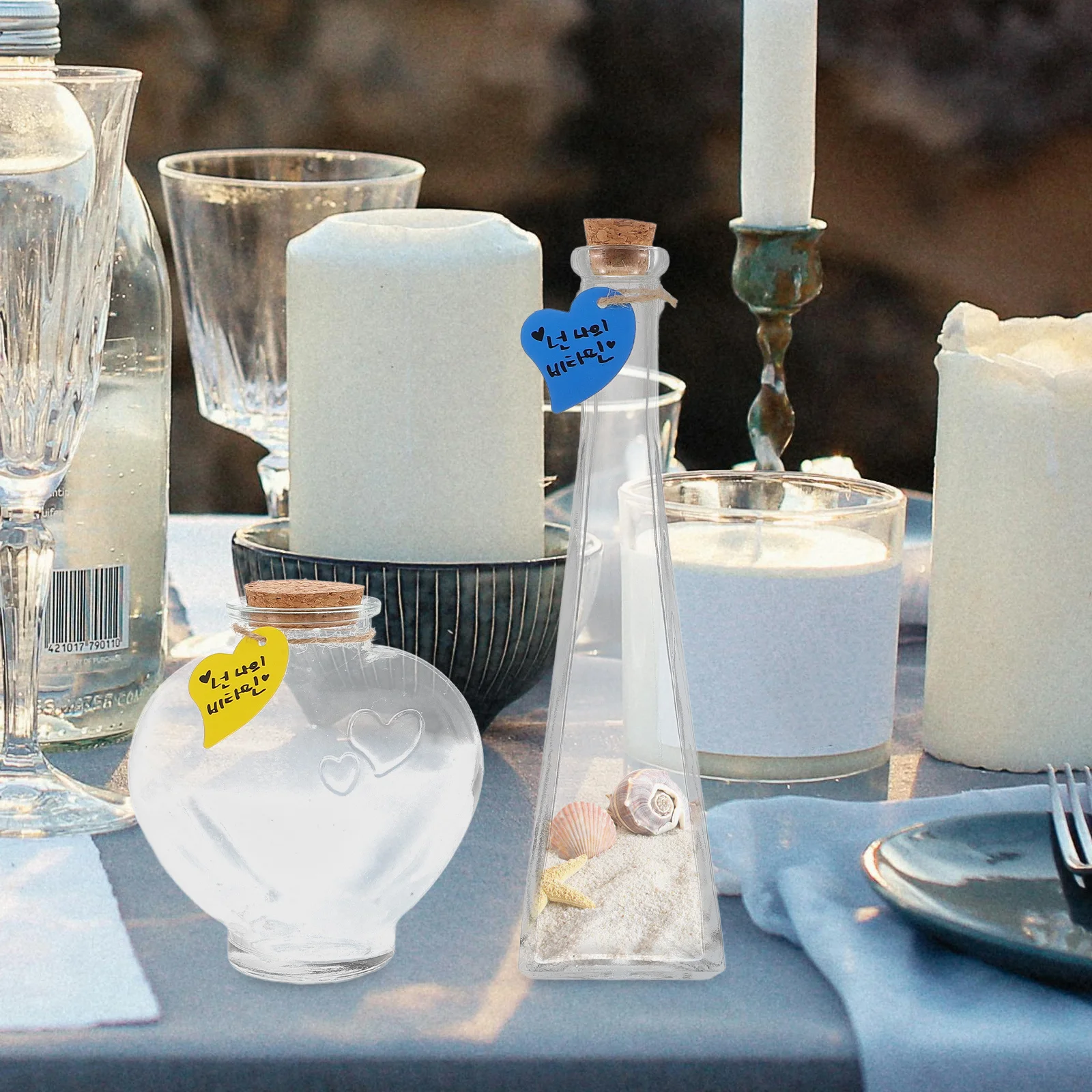 

3Pcs Glass Jars Wedding Sand Ceremony Bottles Transparent Landscape Container Wishing Jar Glass Bottle Wishing Bottle