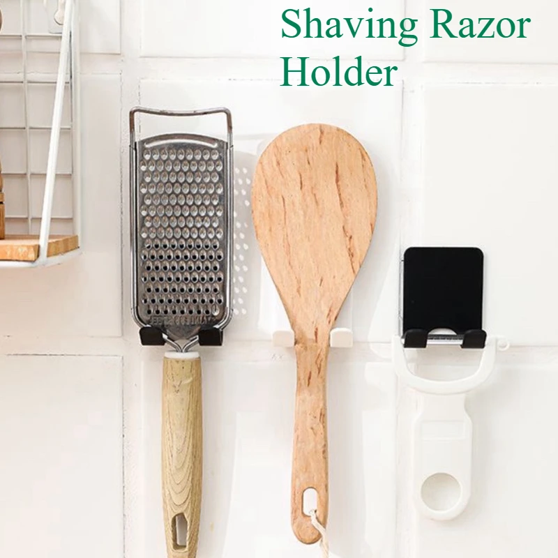 Shaving Razor Holder Multi-function Men Shaving Shaver Storage Hook Wall Shelf Razor Rack Bathroom Kitchen Accessories Hooks