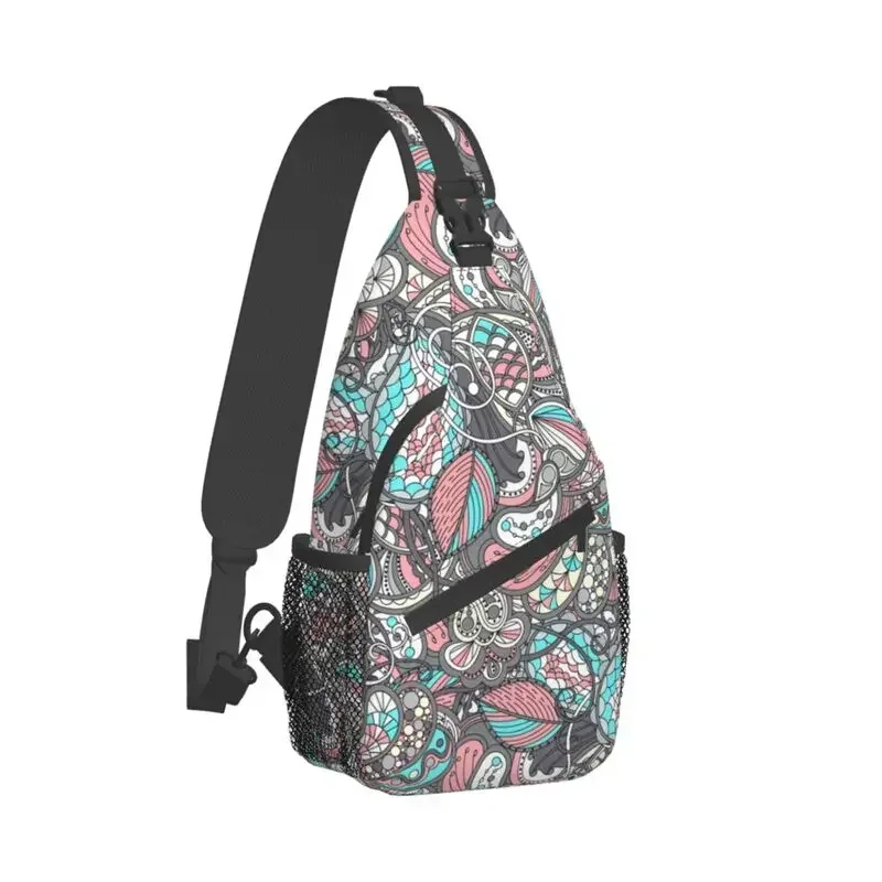 Sac à Dos à Motif de Cachemire pour Homme, Sacoche de Poitrine Personnalisée avec Motif Floral et Fleur