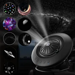 8 in 1 LED UFO Star Projector Night Light Projection Galaxy Starry Sky lampada per proiettore ricaricabile decorazione del soffitto della camera dei bambini