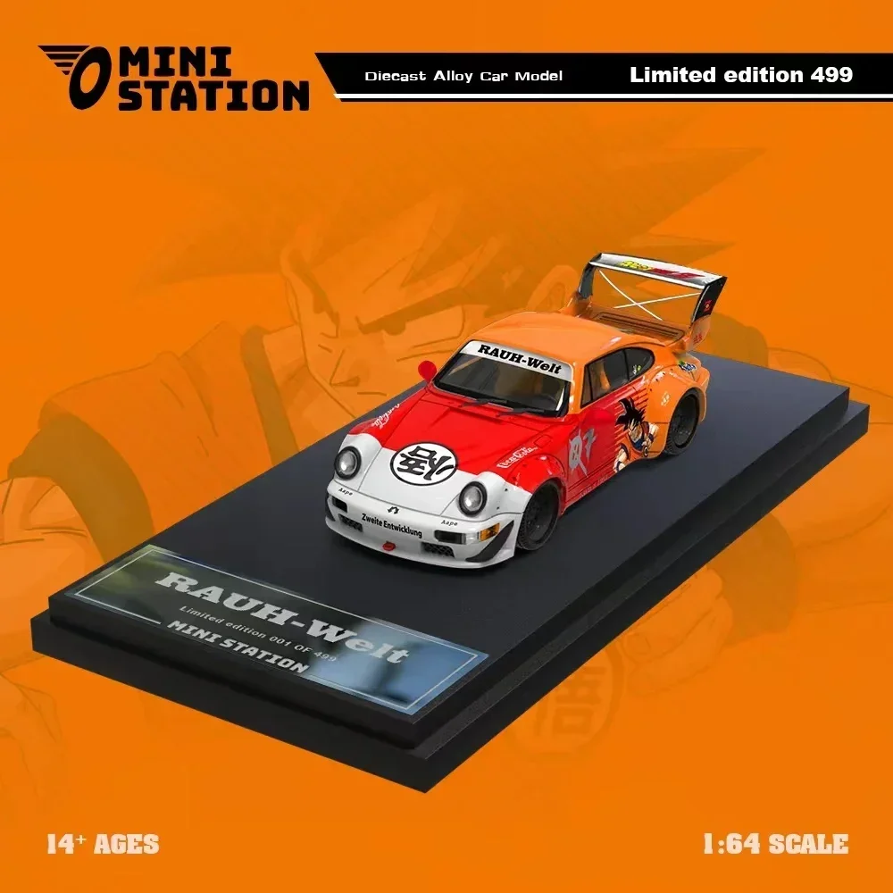 

Mini Station 1:64 RWB 964 Ball Sun Wukong Vegeta Majin Buu Diecast Diorama Car Model Collection Miniature Toys