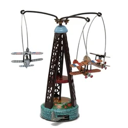 Brinquedo retrô wind up para crianças e adultos, girar o brinquedo, avião mecânico, brinquedo mecânico, figuras modelo, presente, lata de metal, engraçado