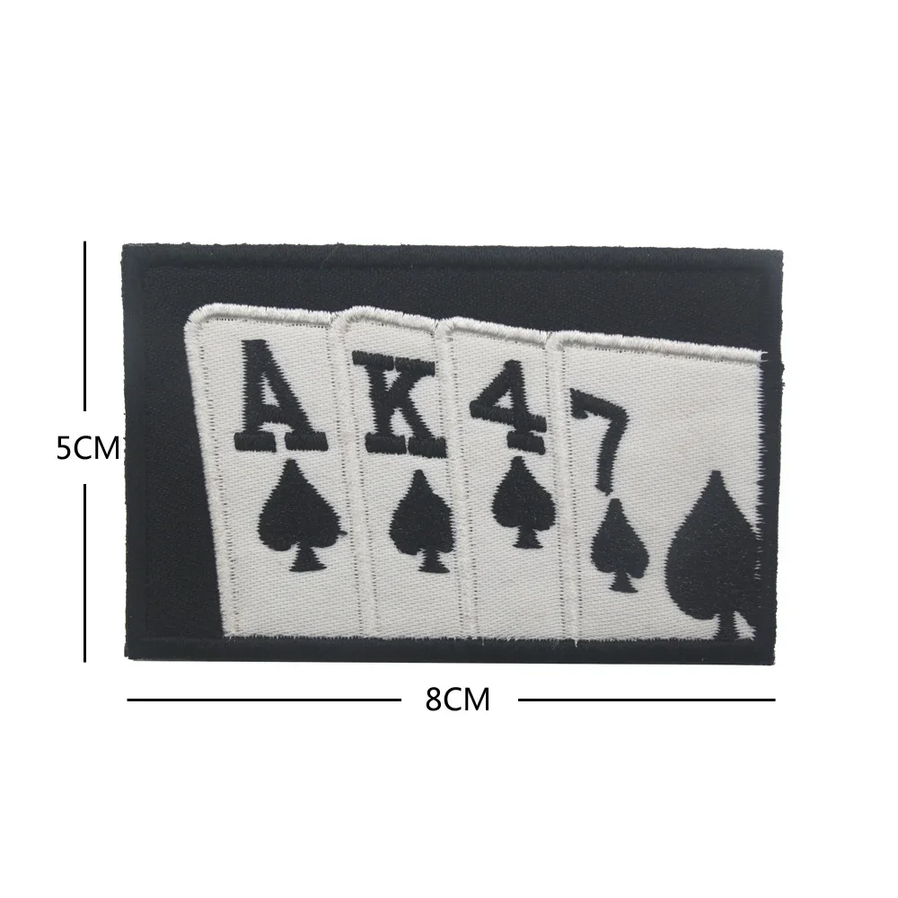 Russian Spades AK47 Tactical Patch Weapons Embroidered Patches for Clothing Military Hook&Loop Badge Sticker on Backpack Jackets