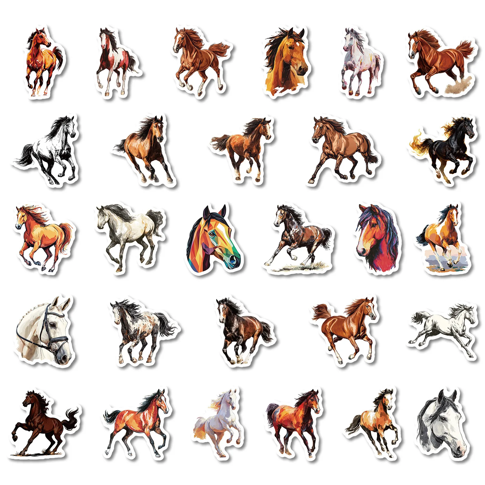 สติกเกอร์ลายการ์ตูนรูปม้า 56 ชิ้น สไตล์กราฟฟิตี้ ตกแต่งเท่ๆ สำหรับสมุดโน้ต มอเตอร์ไซค์ จักรยาน กันน้ำ ของเล่น ของขวัญ