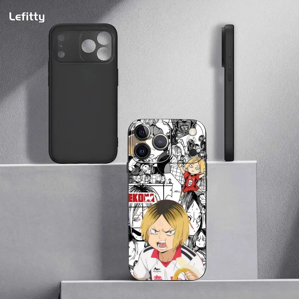 Casing HP Anime Haikyuu Shoyo Hinata untuk iPhone 17 16 15 14 13 12 11 Pro Xs Max Mini XR X Plus Hitam Doff Lembut Funda
