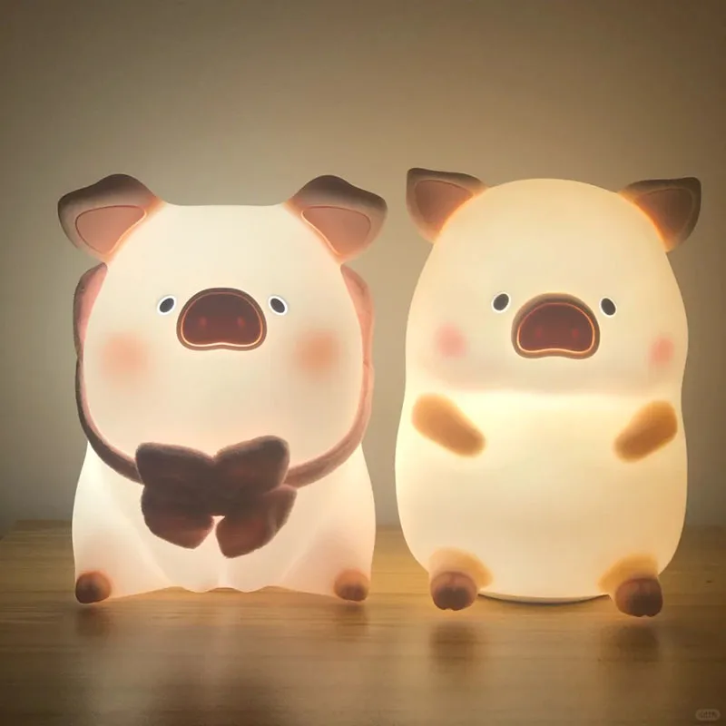 Nine Wood Sundry Club Lulu Pig Pat Lamp Decoration, Birthday Gift, Send Girlfriend, Bedroom Night Light, Graduation Gift