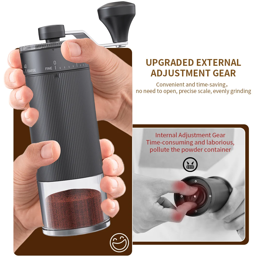 Manual Coffee Grinder External Scale 40 Gear Adjustable Ceramic Grinding Core High-Quality Professional Home Coffee Making Tool