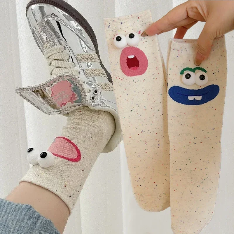 Autumn/Winter Funny Cartoon Faces Pattern Sockings for Women New Fashion Lovely Socks Thick Warm Home Floor Sleeping Sockings