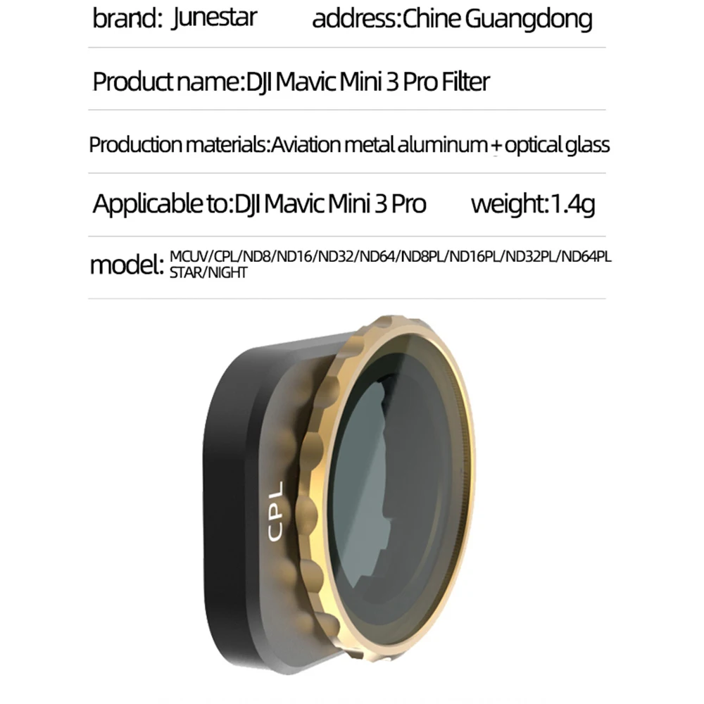 ل DJI Mini 3 Pro عدسة الكاميرا تصفية MCUV CPL ND8 ND16 ND32 ND64 ND256 ND/PL مجموعة مرشحات ل DJI Mini 3 ملحقات طائرة بدون طيار مجموعة