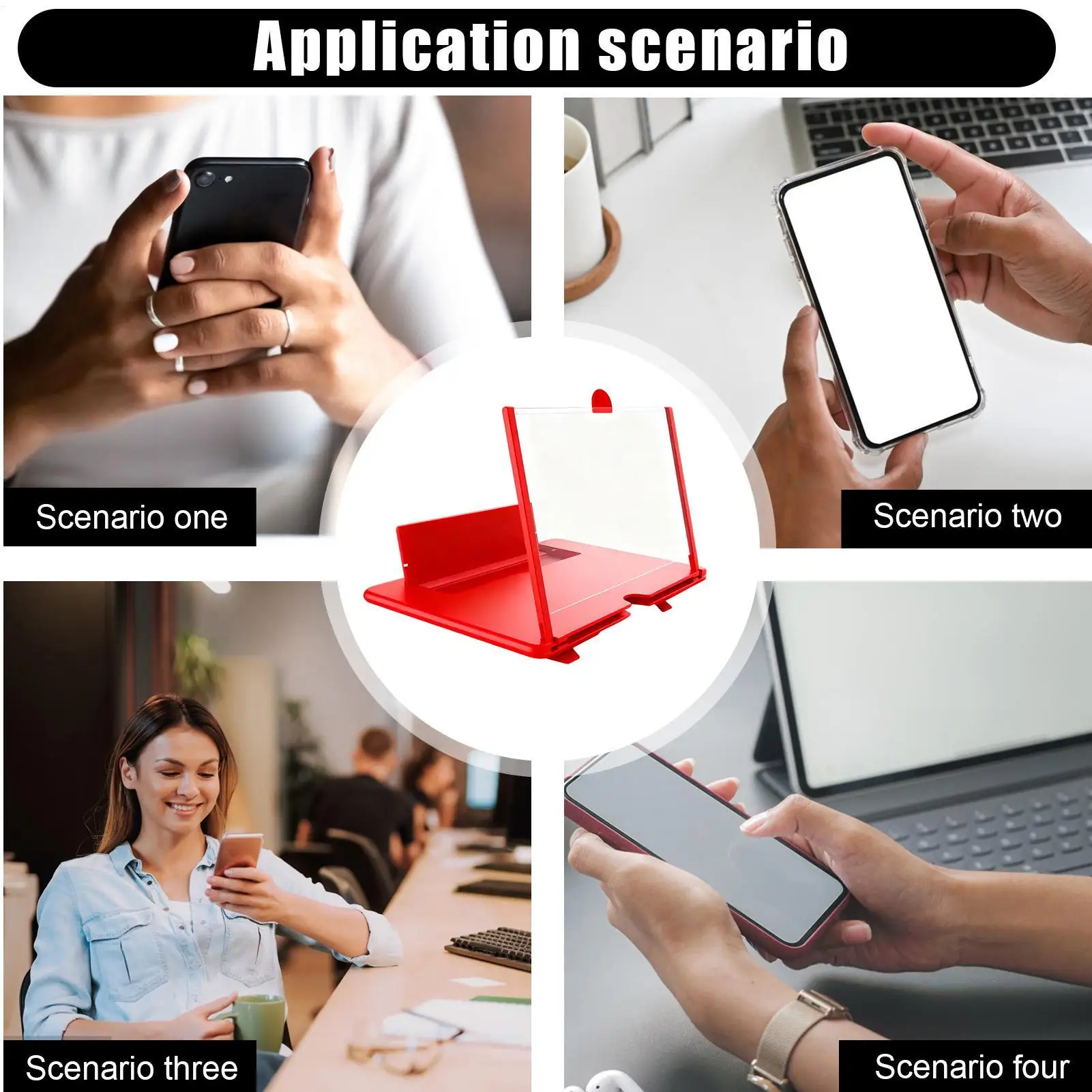 3D HD Phone Screen Amplifier Projector Compatible with All 10 Inch Smartphones Foldable Stand for Movies Videos Games Home Trave - view 5