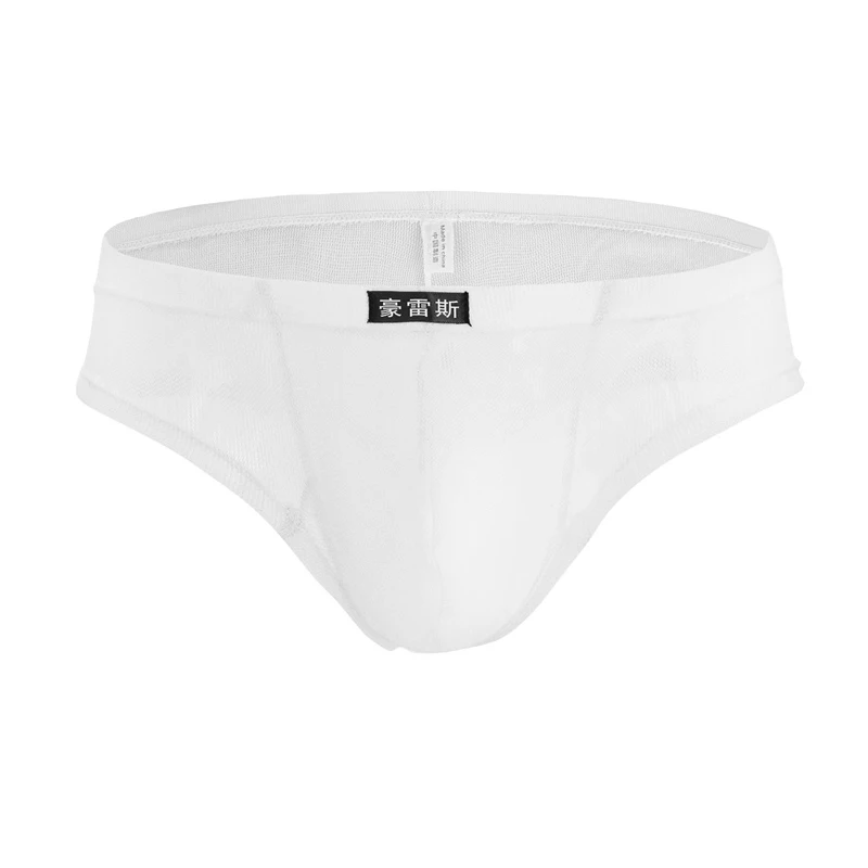 4PCS/Lot Men Underwear Mesh Transparent Briefs Comfy Underwear Breathable Short Briefs Sexy Jockstrap Cuecas Briefs