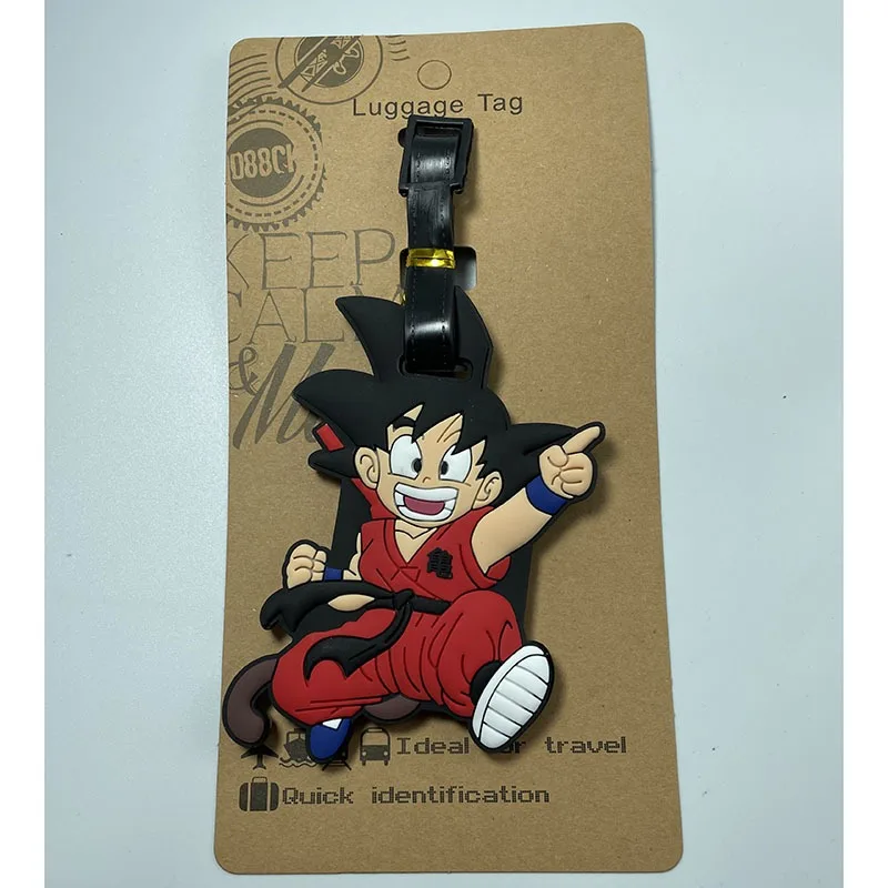 Dragon Ball Goku Saiyan Anime Travel Accessories Luggage Tag Silica Gel Suitcase ID Addres Holder Baggage Boarding Tag Portable