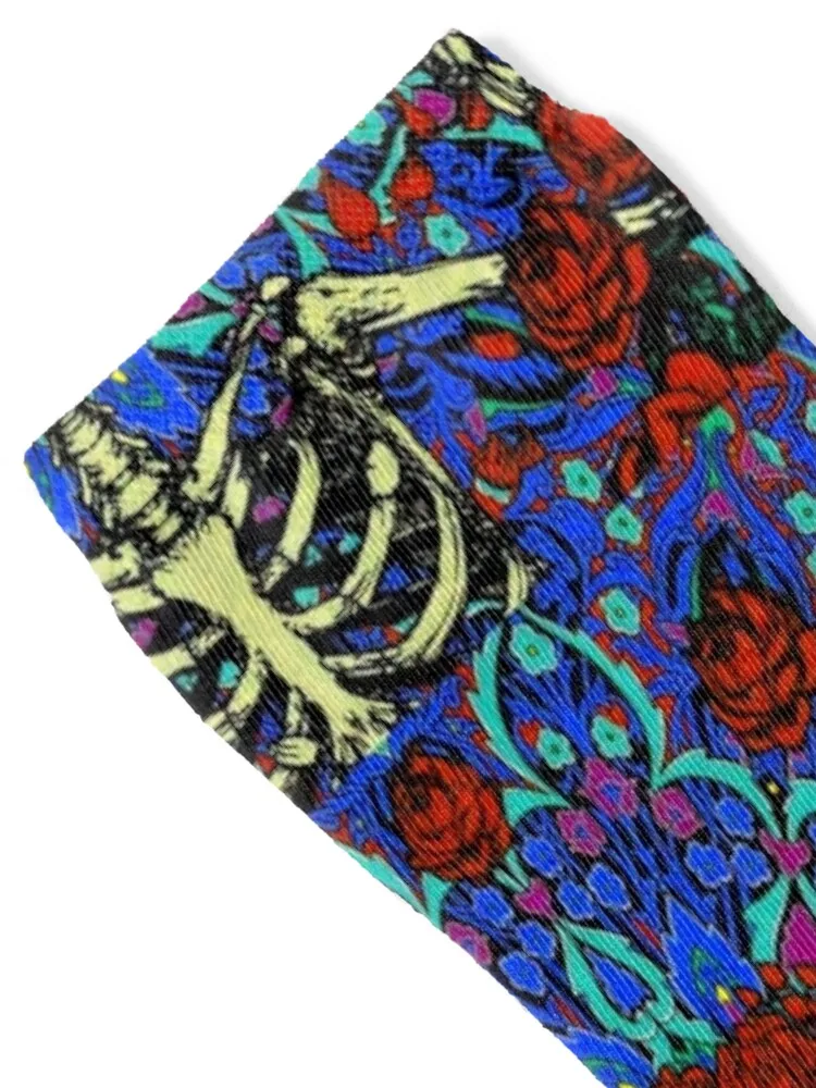 Psychedelic Grateful day of the dead roses skeleton Socks floral hiking Socks Female Men's