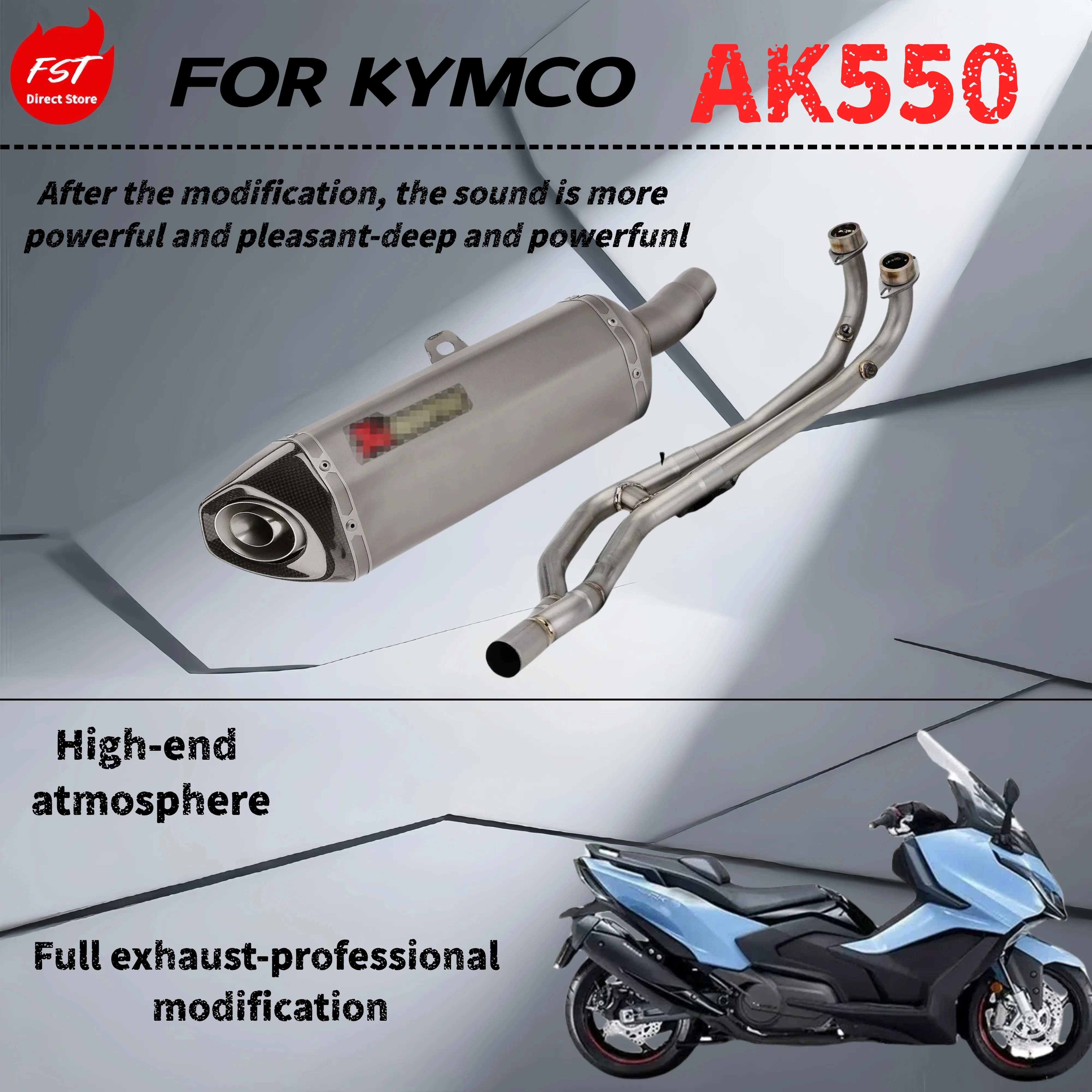 

For Kymco AK550-Full exhaust pipe modification-The sound is deep, thick and powerful