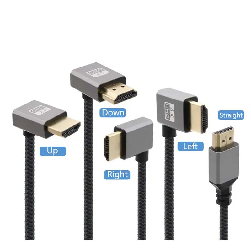 0.2M 4K HDMI-Compatible 90 Degree Male To Female Extension Cable HDMI-Compatible Adapter Extender Wire Cord Left Right Up Down