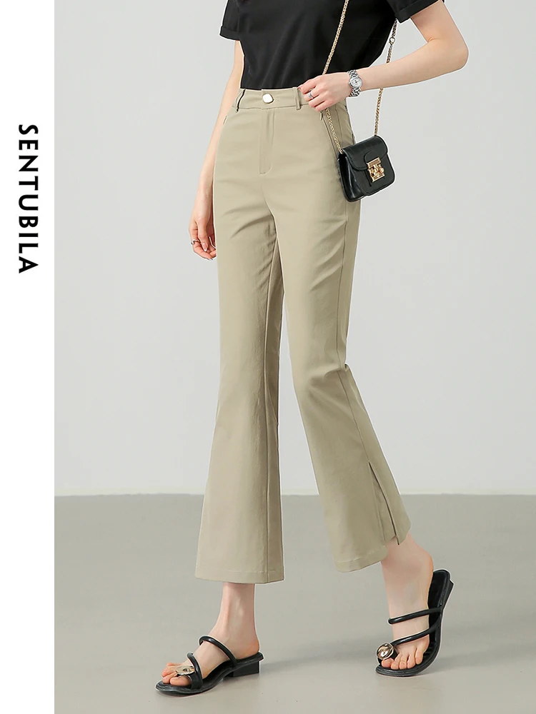 

SENTUBILA Korean Popular Clothes Flare Pants For Women 2025 Summer Casual Elegant Ankle Length Pant Female Trousers 142K54703