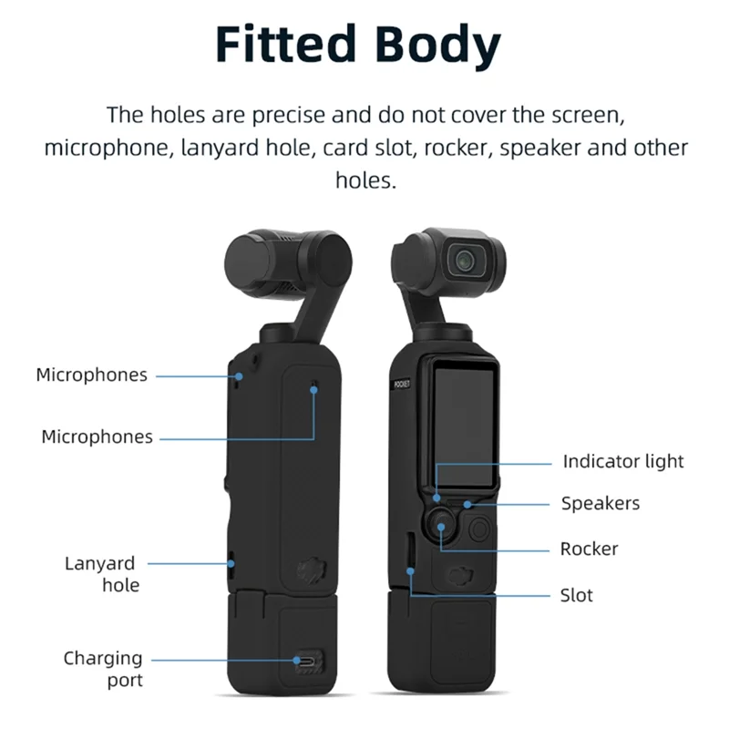 Dependable-Camera Silicone Case For DJI Osmo Pocket 3 Lens Body Protective Cover Gimbal Lens Cap Anti-Bump Shell Easy Install Ea