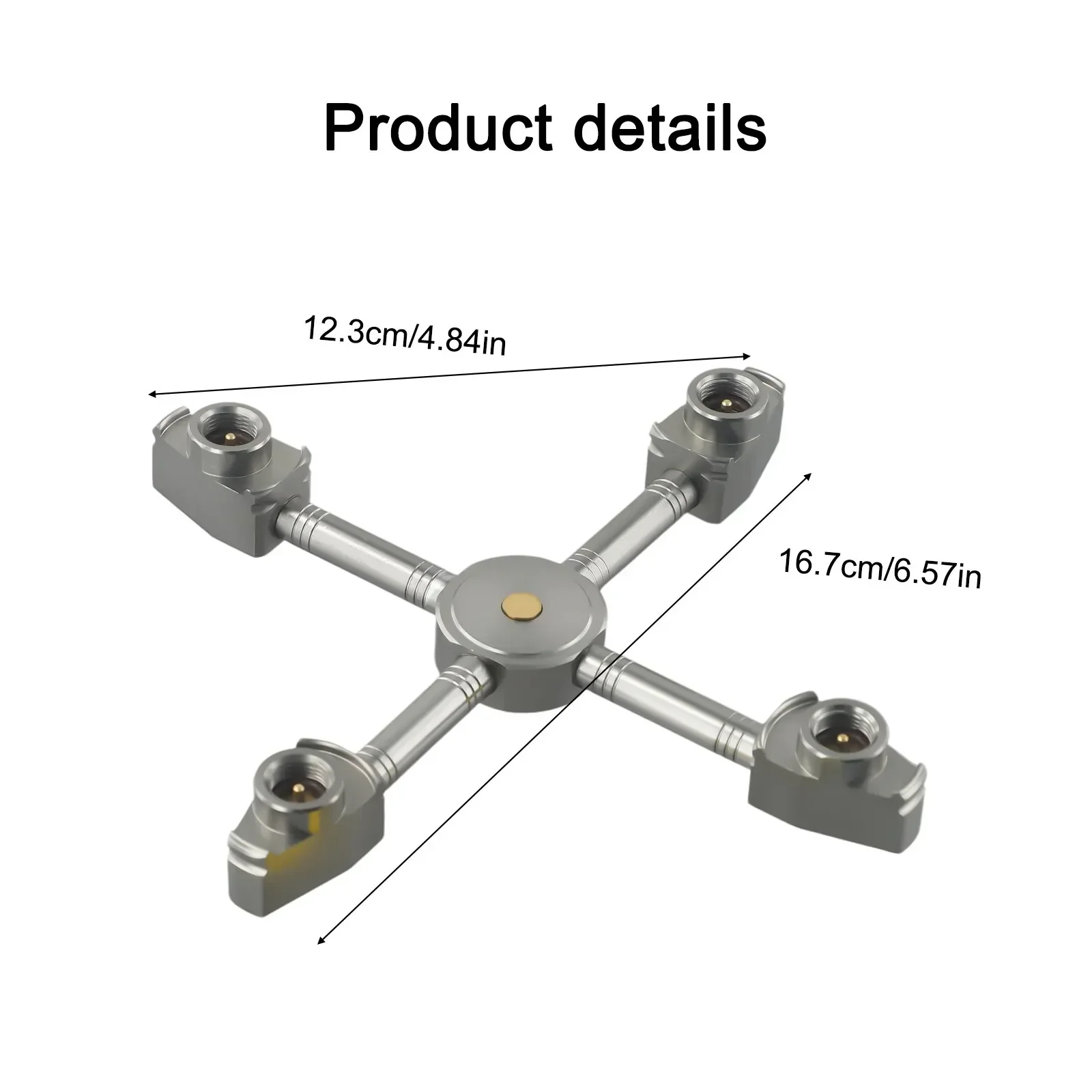 Gas Distributor Tank Extension Connector  4 Outputs  Safe and Convenient  Suitable for Camping Stove Adapter Silver