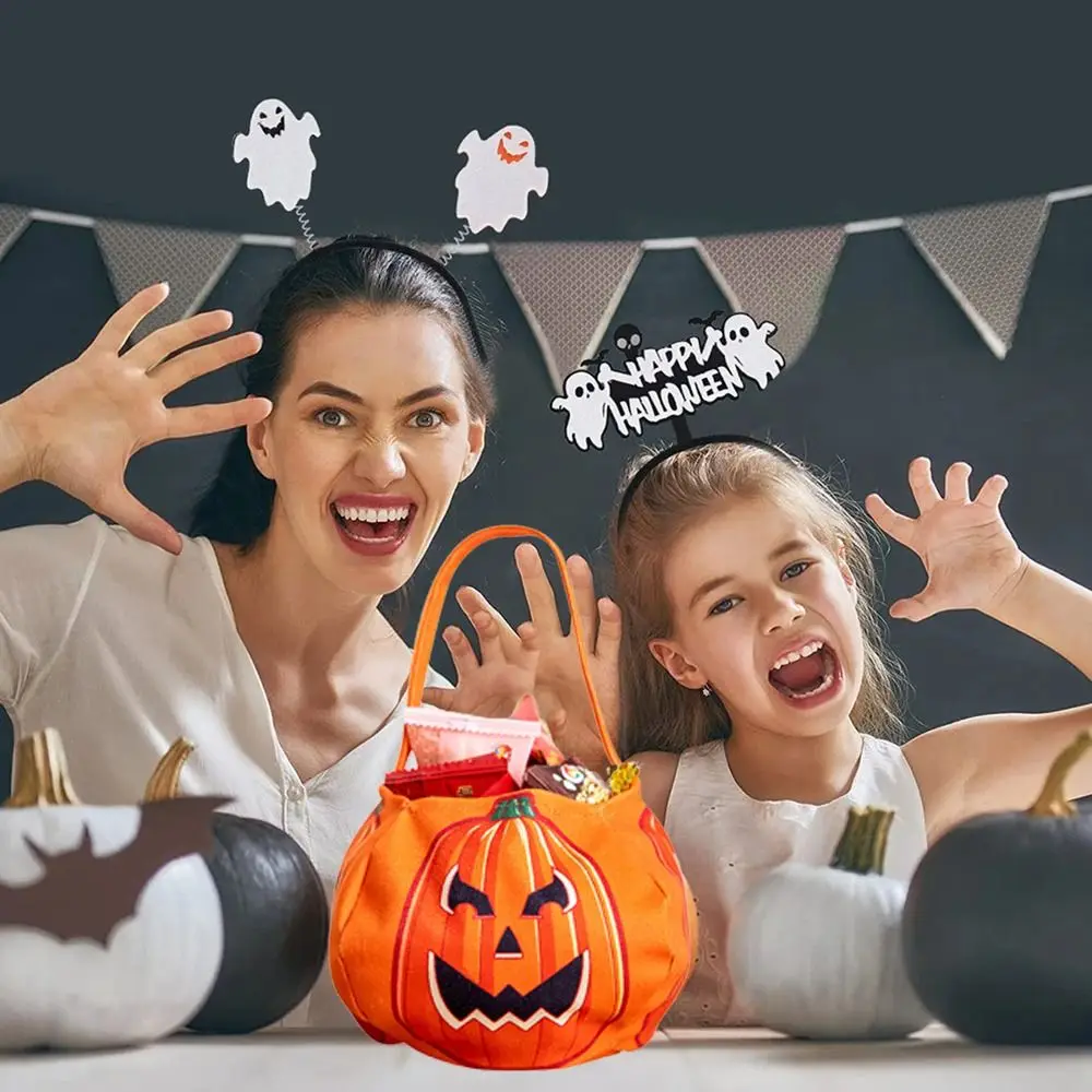 Tas tangan anak-anak, tas Tote anak-anak, tas tangan, ember permen, labu, trik, tas hadiah, tas permen Halloween, kain kreatif