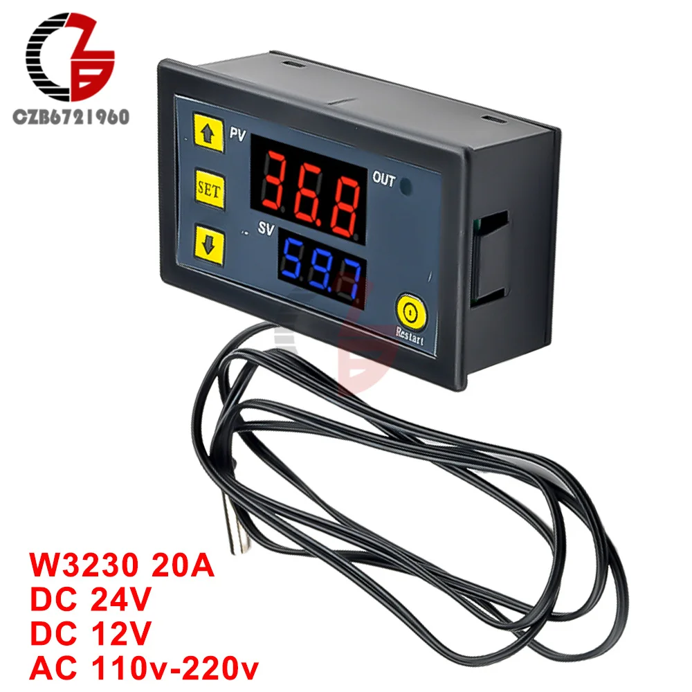 W3230 AC 110V-220V Digital Temperature Controller LED Thermostat With Heat/Cooling Thermoregulator Home Environment Thermometer