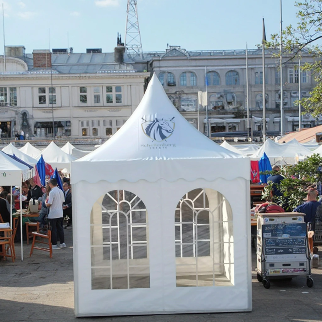 Hot Sale 100% PVC Fabric Aluminum Alloy Outdoor Exhibition Pagoda Stand Display Tent 3x3m Waterproof Fire Retardant UV Resistant