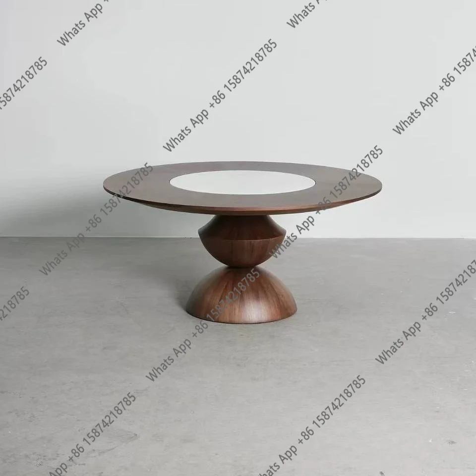 

Wabi Sansan Designer Round Solid Wood Household Dining Table Wabi Sansan Marble Living Room High-end Dining Table