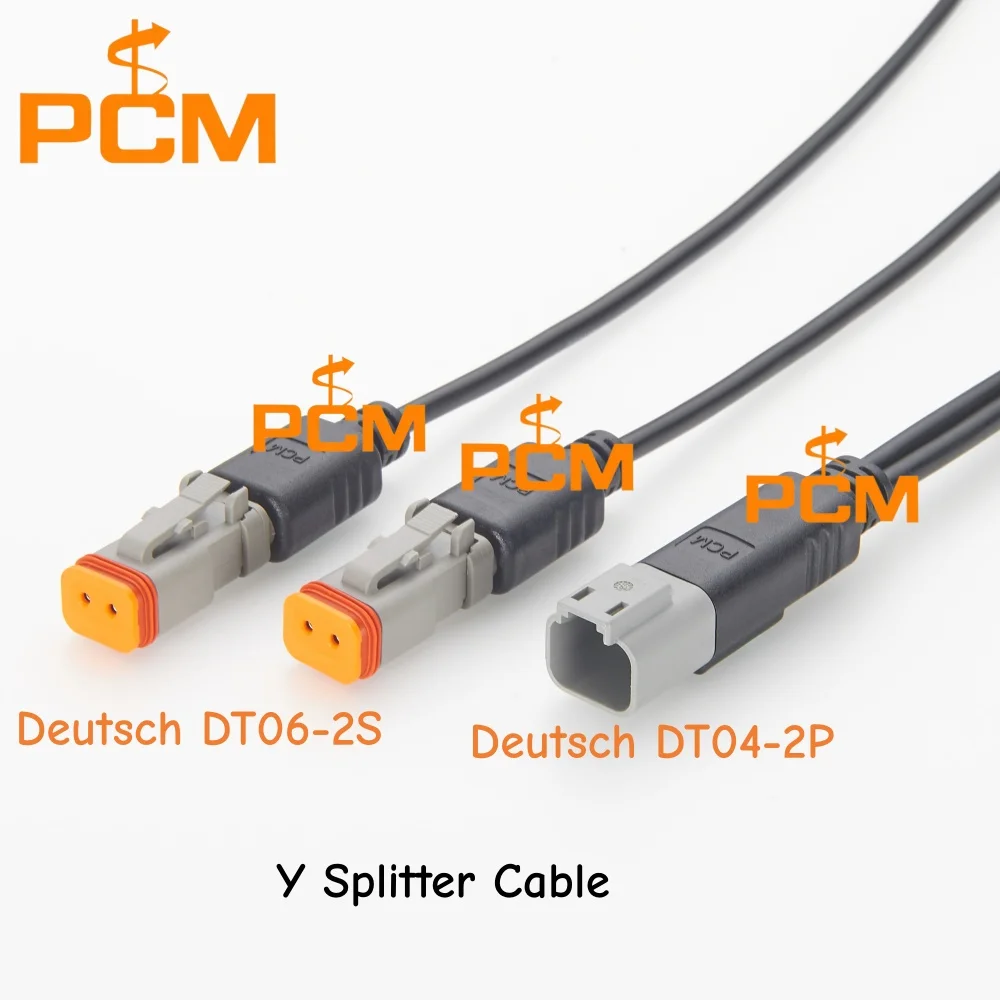 Deutsch DT04-2P to Dual DT06-2S Y Splitter Cable 2 Pin Waterproof Wire Harness DT Series Automotive Extension Cable