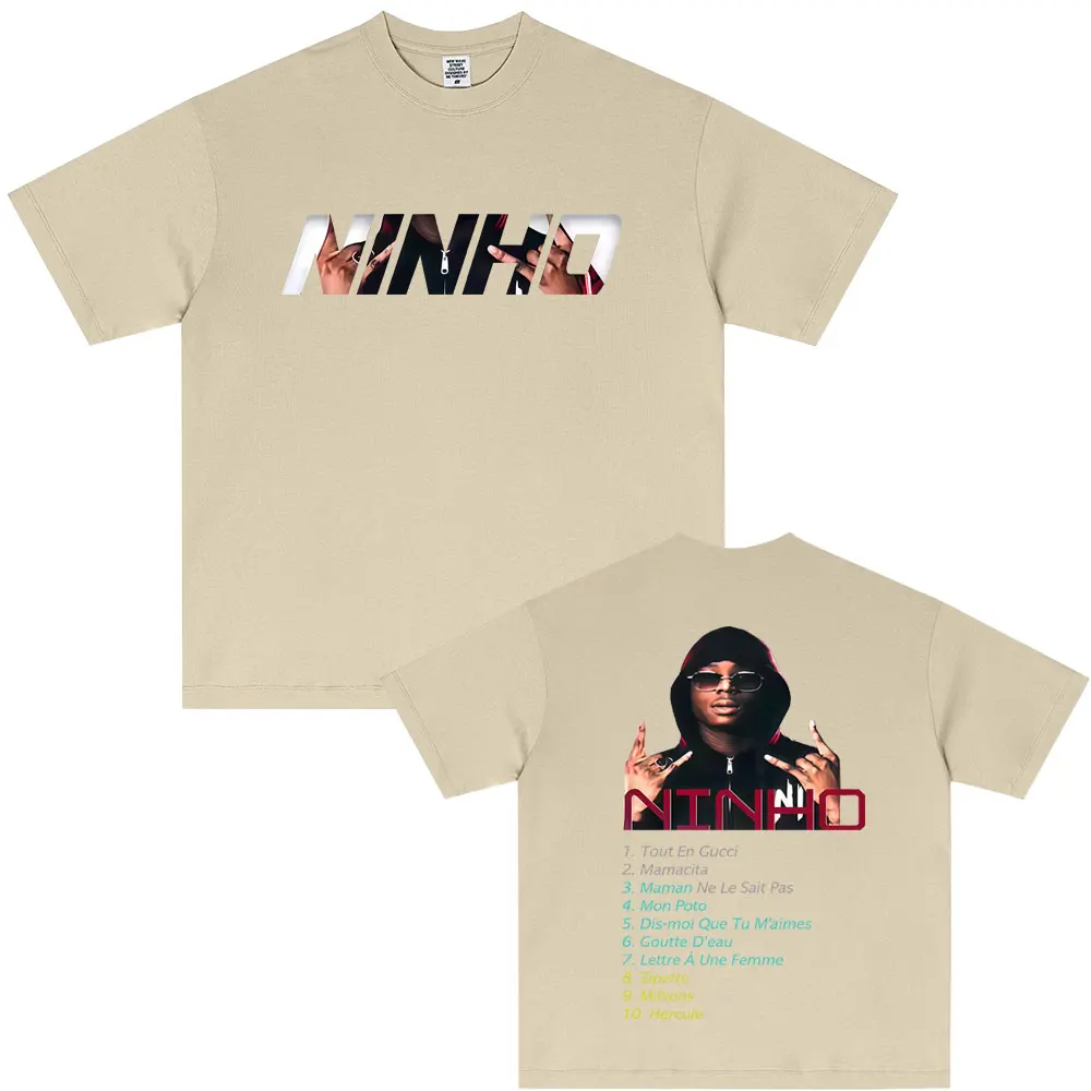 

Рэпер Ninho Jefe Футболка с графическим рисунком Мужчины Женщины Хип-хоп Поп-музыка Футболки Мужская мода Негабаритная уличная одежда Мужские повседневные хлопковые топы