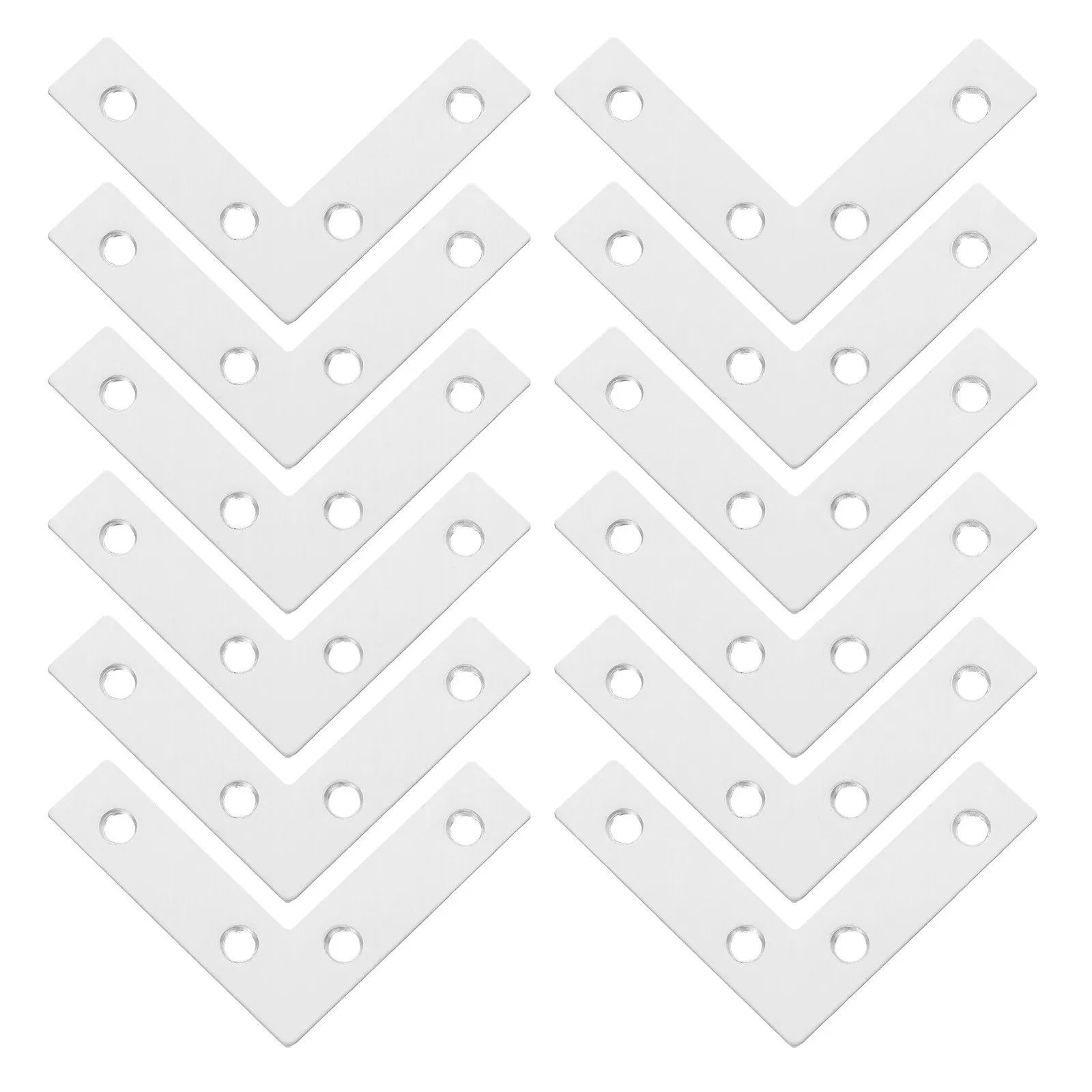 1Set Stainless Steel L-Shaped Bracket Four Hole Flat Corner Connector Furniture Woodwork Joining Plate Shelf Support Hardware