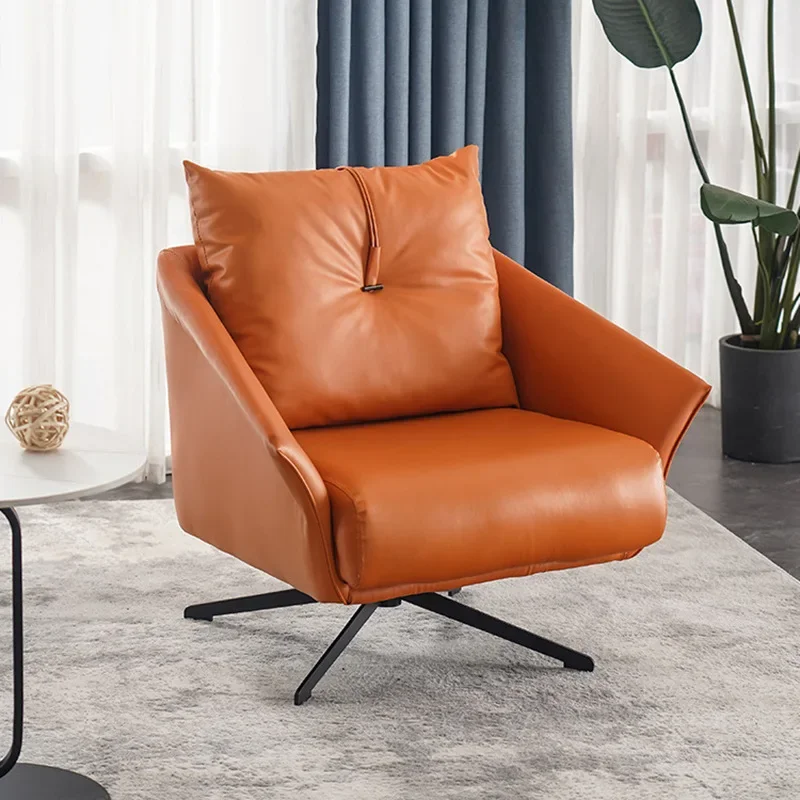 Mobile Living Room Chair Modern Wheel Mid-century Chairs Ergonomic Relaxing Comfortable Leather High Interior Sillones Furniture