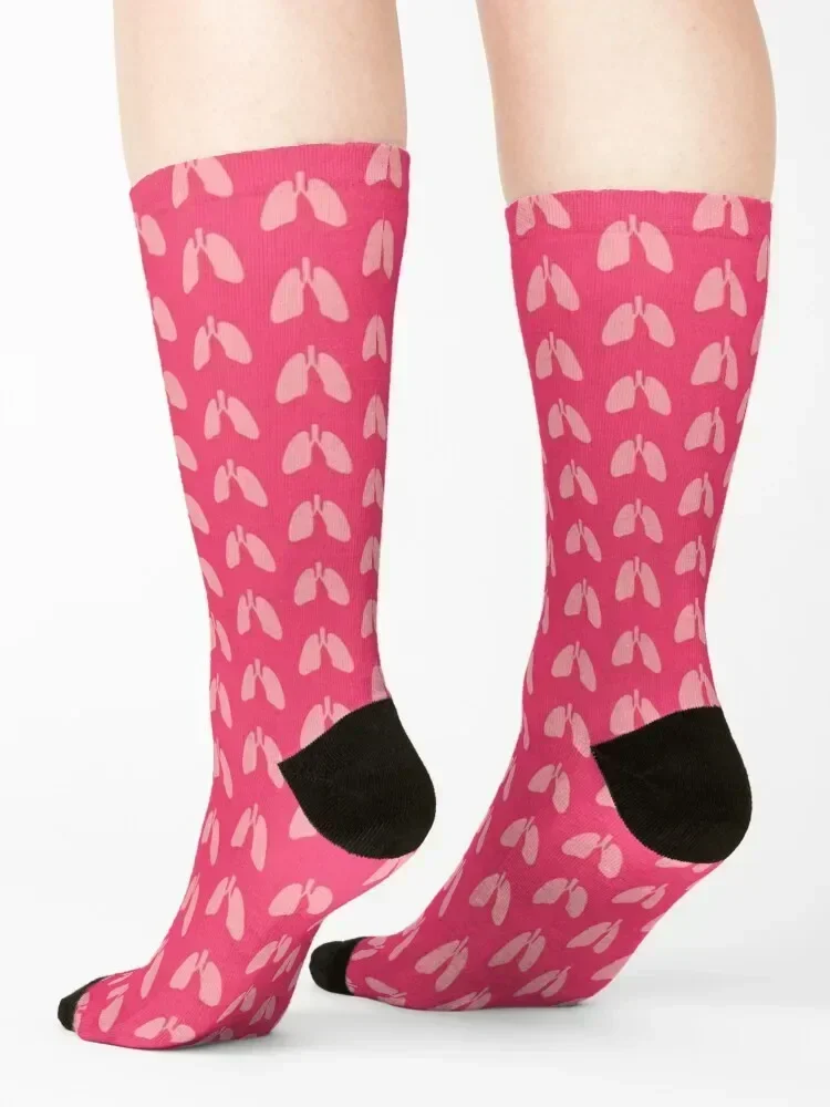Lung Silhouette in Pink Socks Wholesale Stockings compression basketball japanese fashion Man Socks Women's