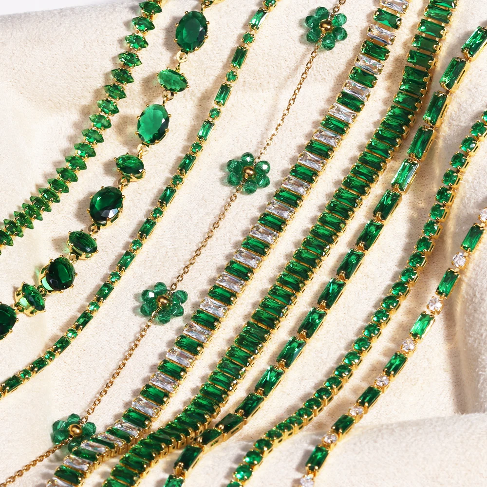 Mix Stijl Groene Micro-ingeleg - Men Accessories Jewelry recensie en prijs