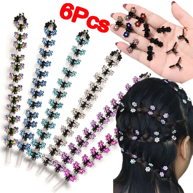 Mini Gripper Color Hairpins No-Slip Crystal Rhinestone Hair Clip Small Clips Hair Claws for Women Girl Headwear Hair Accessories