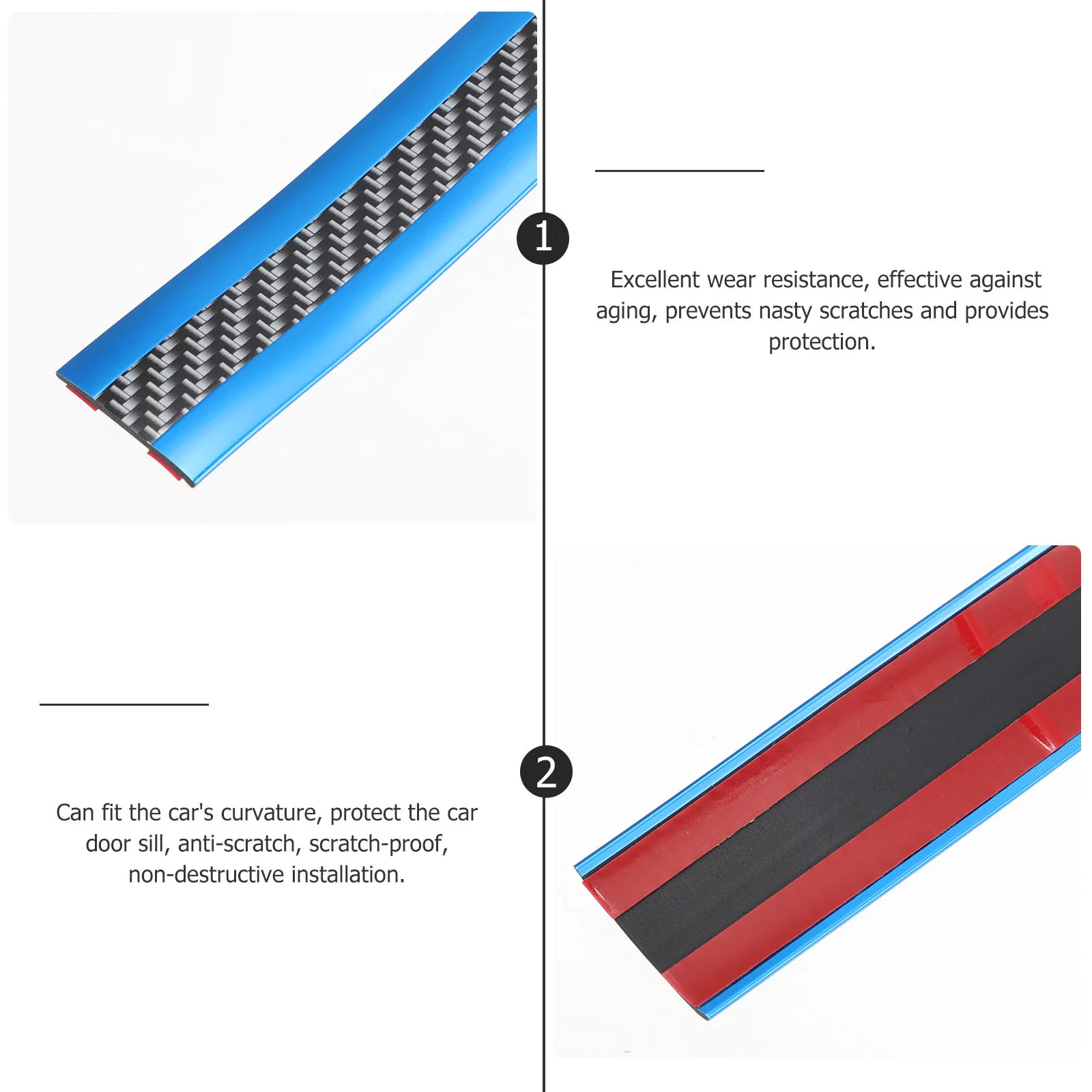 

4pcs 4 Rolls Car Threshold Strip Rubber Anti-Scratch Door Sill Protector Wear Resistant Uv Proof Car Decor Vehicle Guard