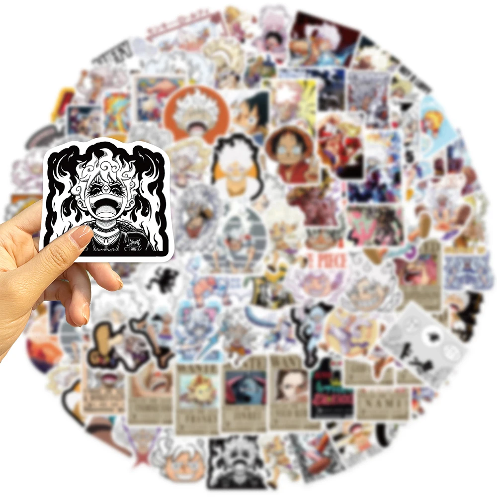 10/30/50/100PCS One Piece Anime Luffy 5 Gear Stickers Guitar Motorcycle Luggage Suitcase DIY Cartoon Cool Sticker for Kid Gift