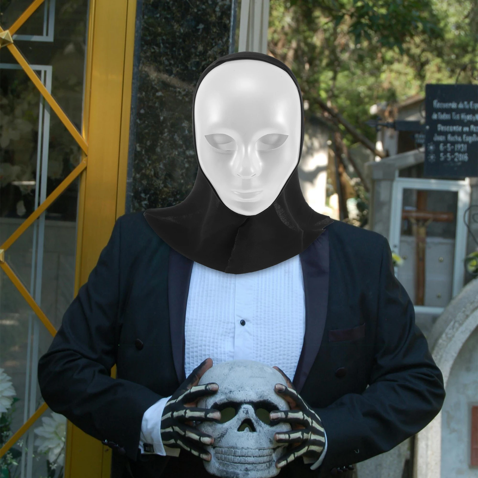 

Black Full Face Mask Halloween Costume Party Dance Masquerade Decoration Comfortable Elastic Fit Men Women Unisex Mask