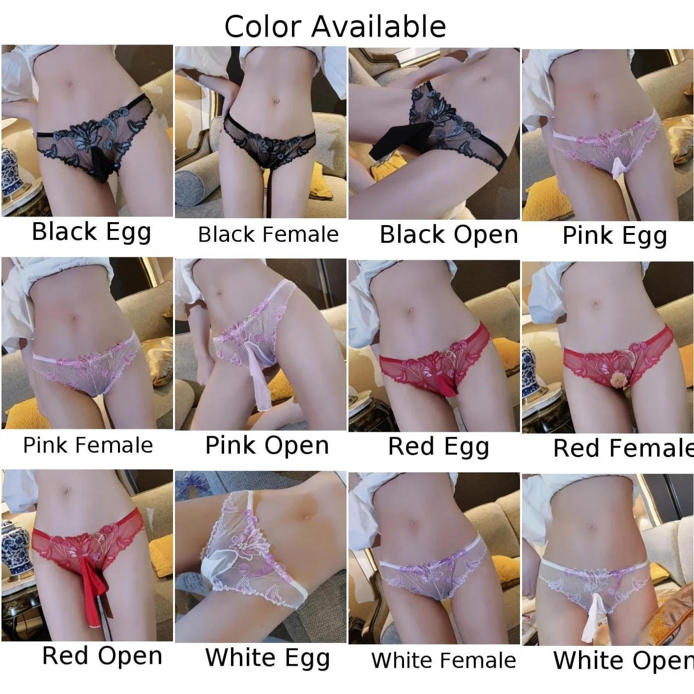 Floral Embroidery Sheer Mesh Sissy Pouch Panties Mens Sexy Open Sheath Briefs Erotic Lingerie Low Rise See Through Underpants