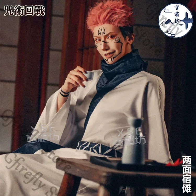 

Дзюдзюцу Кайсен Костюм для косплея Рёмена Сукуны: парик, кимоно, юката, полный комплект одежды для ролевых игр на Comic-Con и Anime Expo