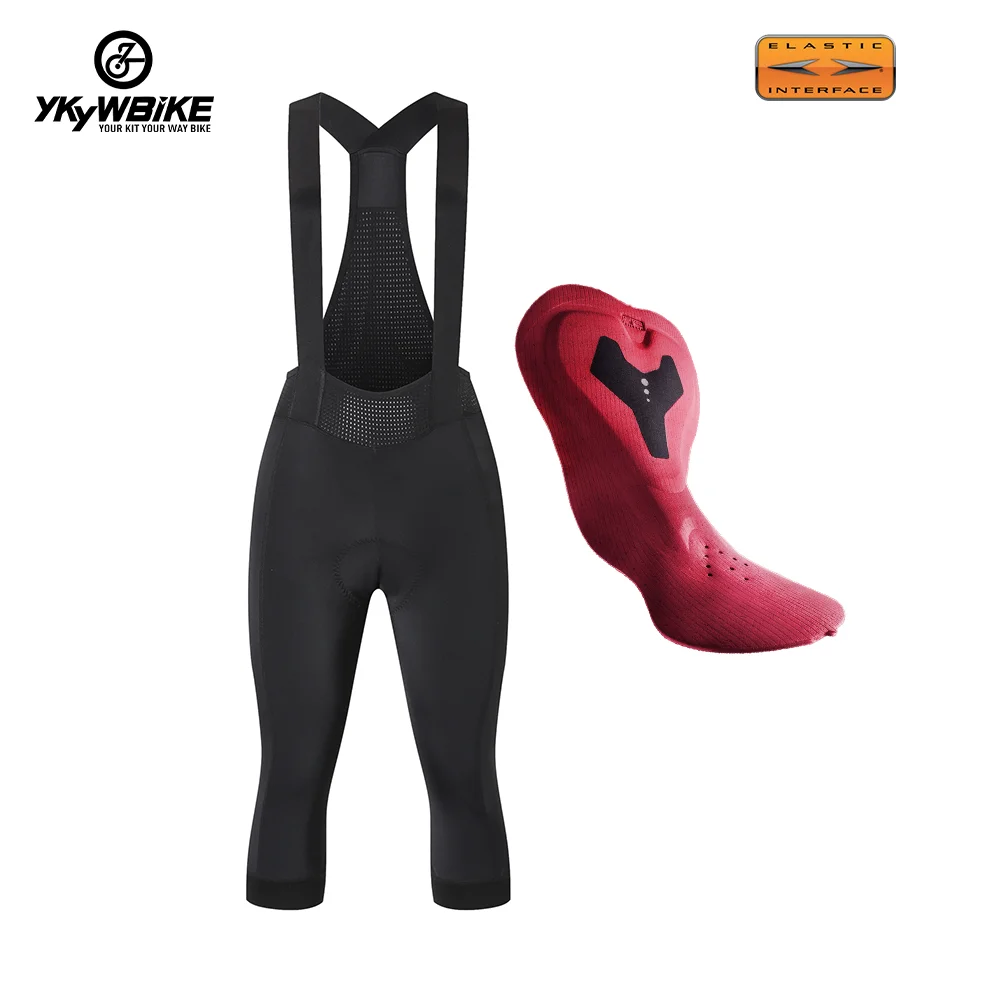 Ykywbike 3/4 Cycling Bib Shorts Women 7 Hours Ride Italy Interface Padded Shorts Pro Road Bicycle Tights Pants Bib Bike Shorts