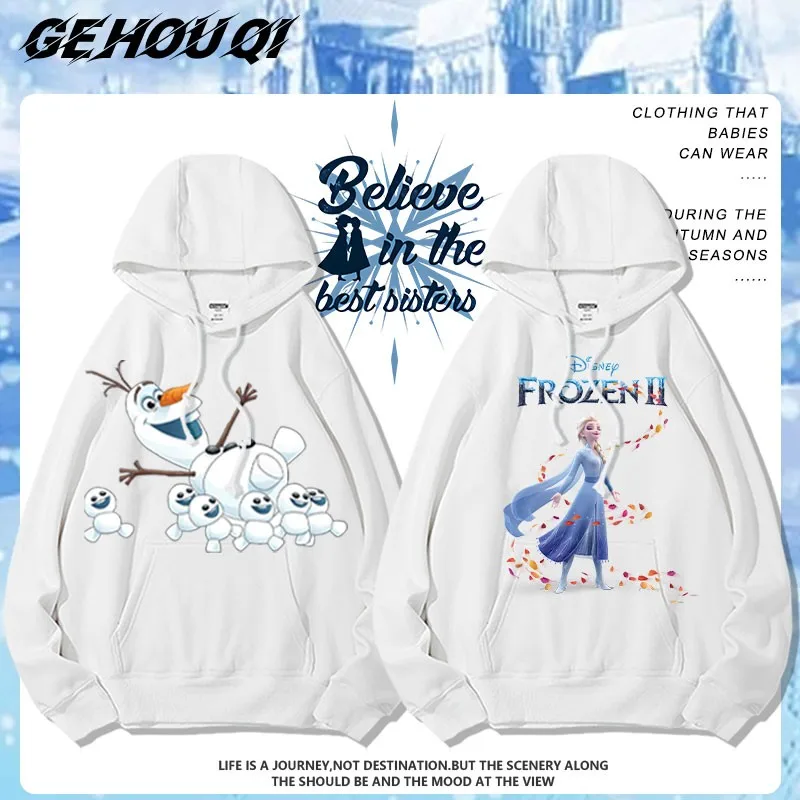 

Ice And Snow Joint Hoodie Women Two Yuan Elsa Animation Peripheral Cartoon Printed Hooded Coat Children's Clothes