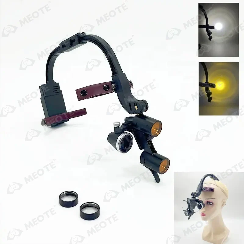 

Foshan Meite 2.5X 3.5X Medical LED Head Light Lamp Loupes Dentisit Surgical Headlight Lab Equipment Spotlight