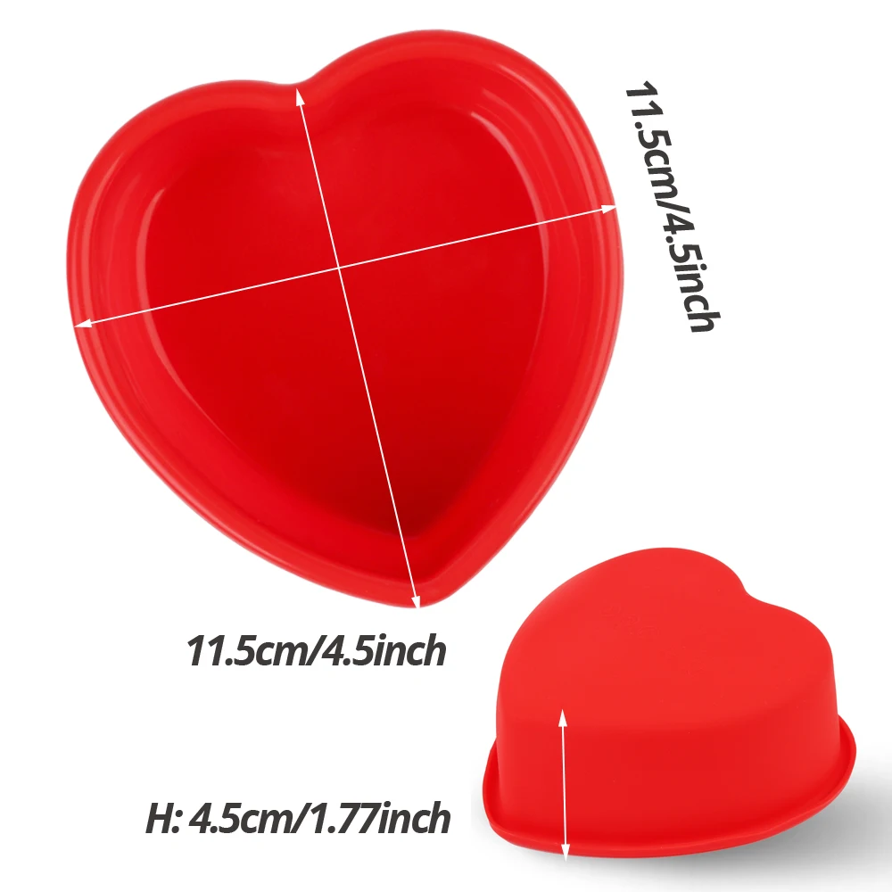 A Small Silicone Cake Mold in the Shape of a Heart Can Be Used to Make Gift Cakes, Birthday Cakes, Fruit Cakes, Bread, Chocolate Cakes, Etc