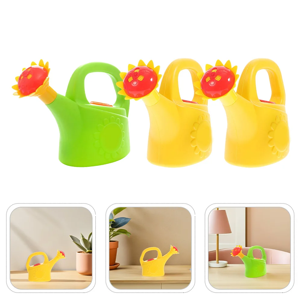 

3pcs Plastic Can Kids Play Bath Adorable Cartoon Design For Outdoor Garden Indoor Watering Fun Toddler Handheld Sprinkling Pot