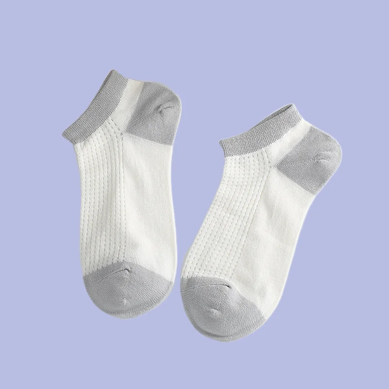 Chaussettes japonaises simples pour étudiants, petite équation, maille brodée, chaussettes respirantes, chaussettes bateau, chaussettes courtes fines d'été, 5/10 paires