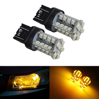 ANGRONG 2x Amber 7443 580 W21/5W 582 Bulb 40 SMD LED Sidelight Indicator Tail Brake Light(CA224x2)